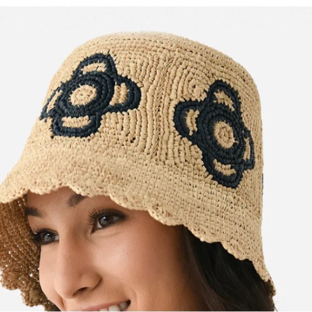 Beige Raffia Flower Hat - Picture 2 of 6